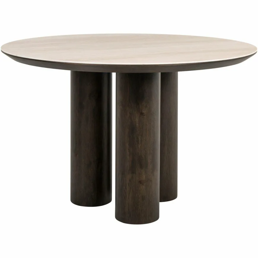 Richmond Interiors Eettafel Ritz Brown Ø120 | Richmond Interiors | Travertin & Eikenfineer | De Woon Winkel