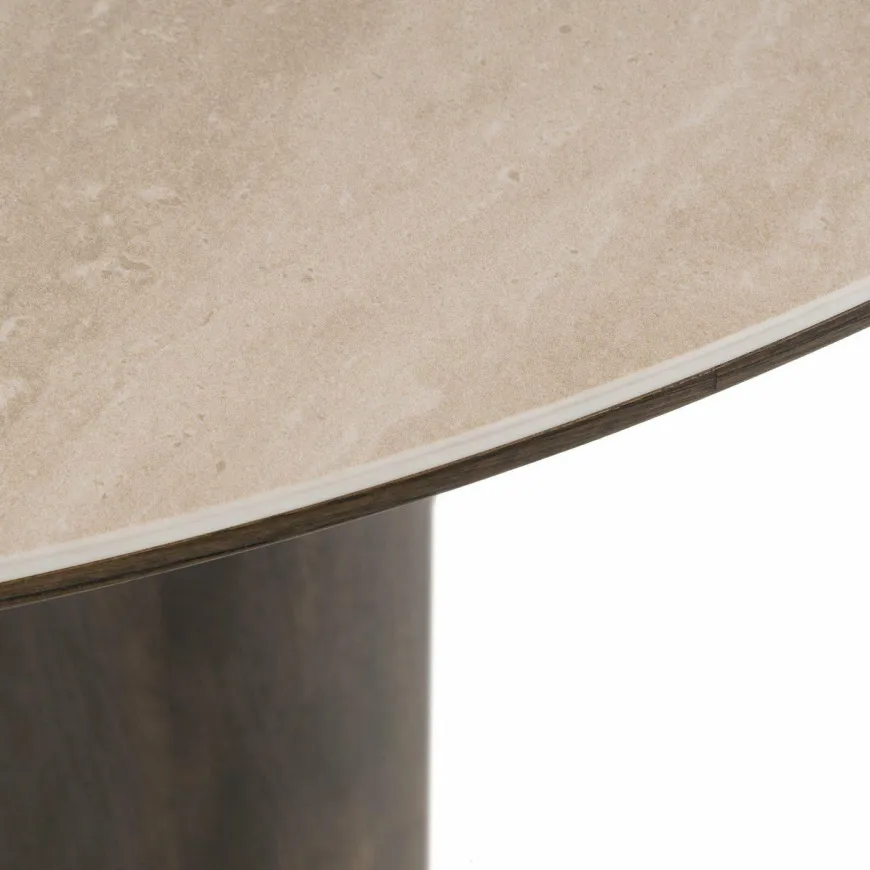 Richmond Interiors Eettafel Ritz Brown Ø120 | Richmond Interiors | Travertin & Eikenfineer | De Woon Winkel