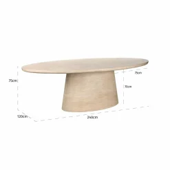 Richmond Interiors Eettafel Fictus Travertine faux Beige