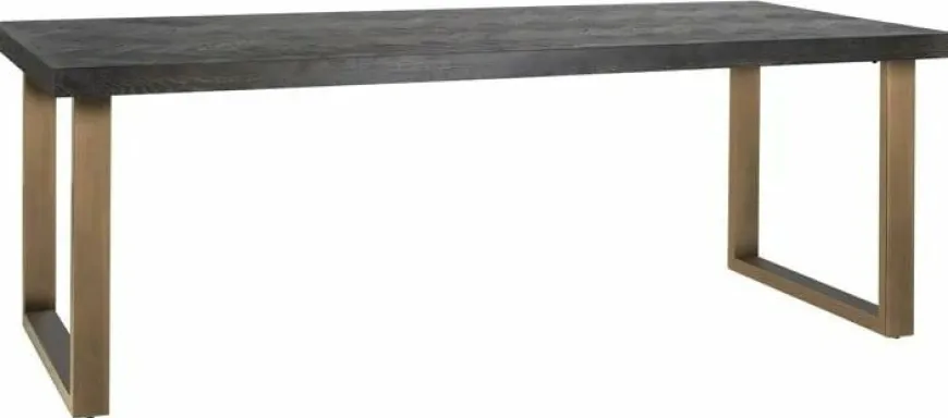 Richmond Interiors Eettafel Blackbone brass 180 (Black rustic)