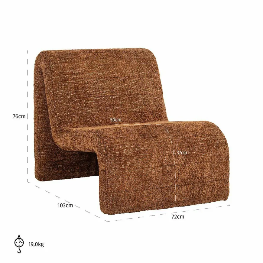 Richmond Interiors Fauteuil Kelly lovely cinnamon (Be Lovely 603 Cinnamon)