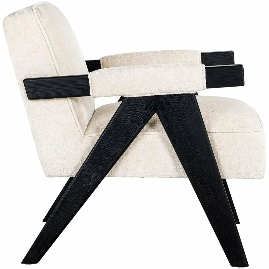 Richmond Interiors Fauteuil Cooper Wit Bergen 900 Wit chenille