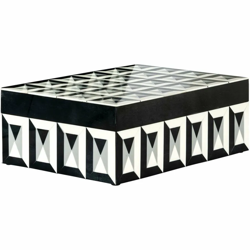 Richmond Interiors Juwelenbox Licia groot zwart / wit groot