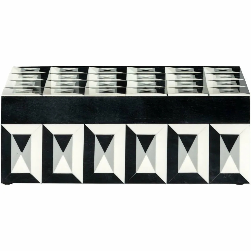 Richmond Interiors Juwelenbox Licia groot zwart / wit groot