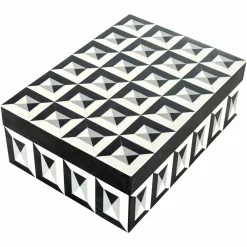 Richmond Interiors Juwelenbox Licia groot zwart / wit groot