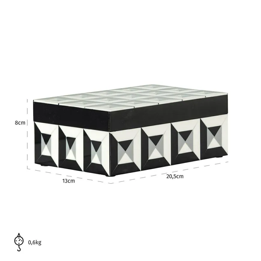 Richmond Interiors Juwelenbox Licia zwart / wit klein