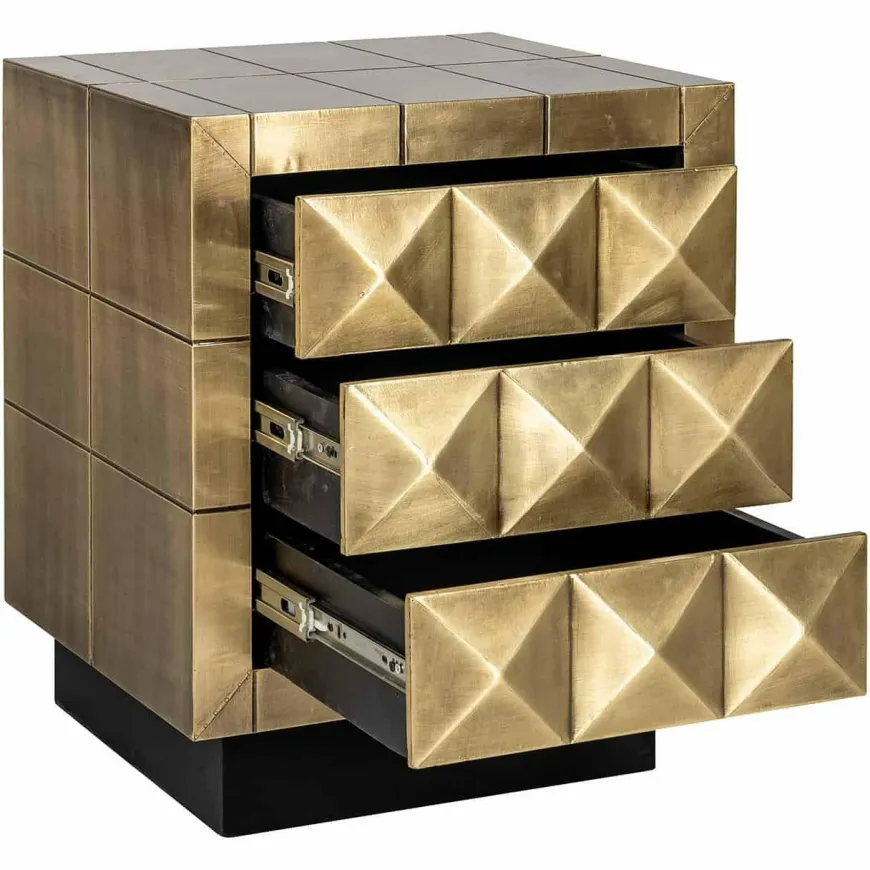 Richmond Interiors Ladenkast Collada 3-laden (Brushed Gold)