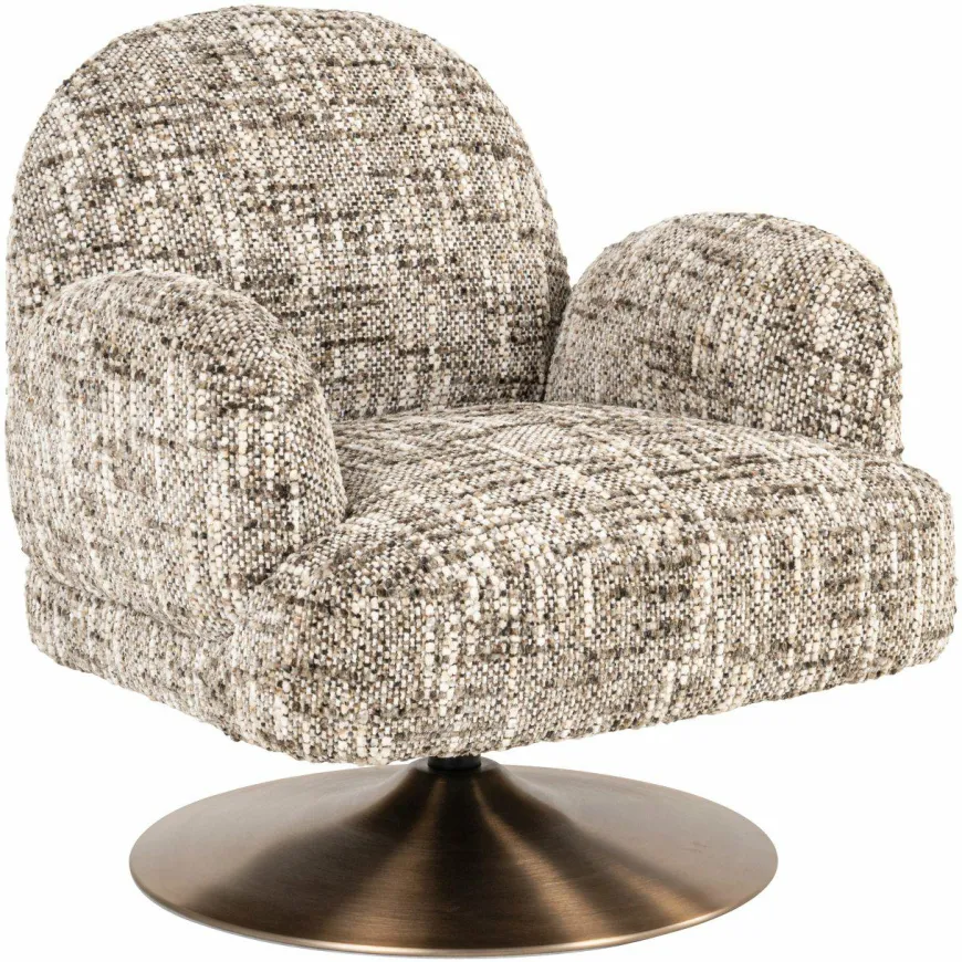 Richmond Interiors Lounge stoel Kagney brown omara swivel