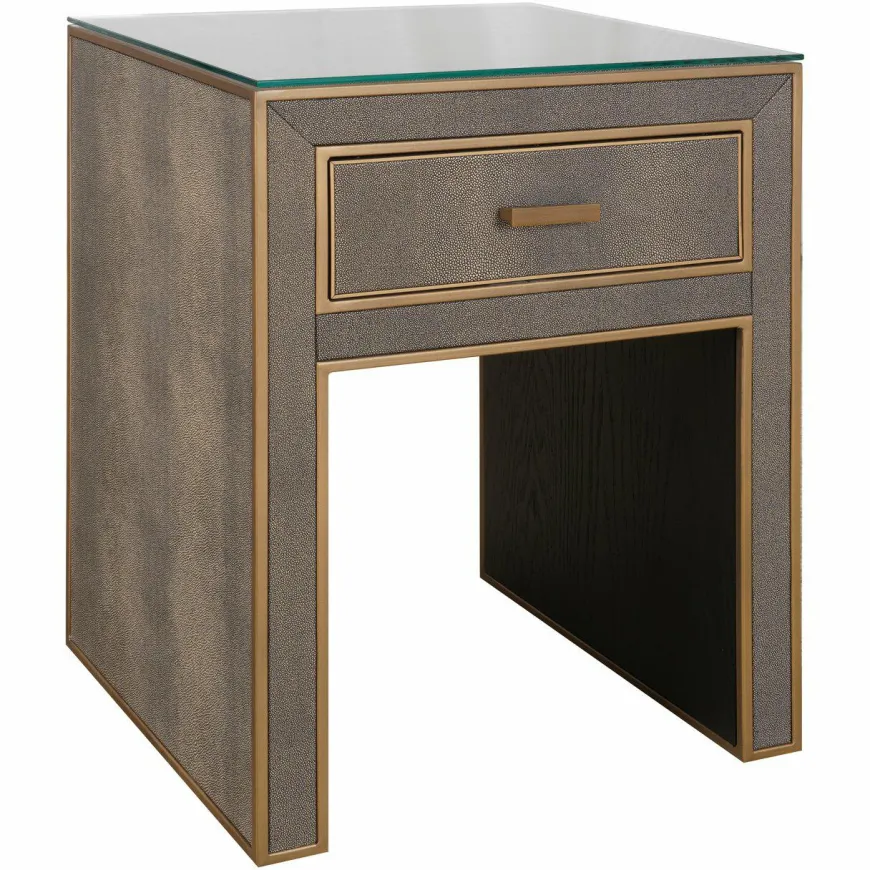 Richmond Interiors Nachtkastje Bloomville brown incl. glass top