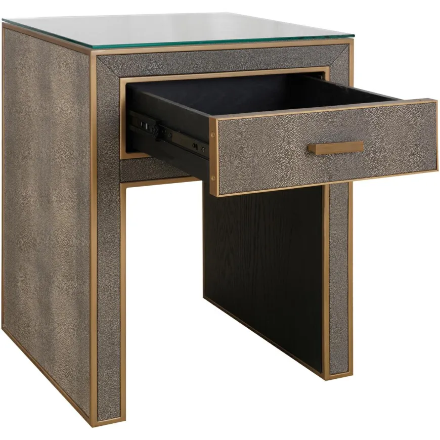 Richmond Interiors Nachtkastje Bloomville brown incl. glass top