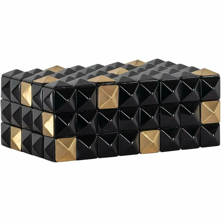 Richmond Interiors Opbergbox Velicia zwart / goud