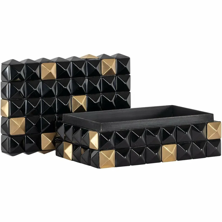 Richmond Interiors Opbergbox Velicia zwart / goud