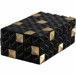 Richmond Interiors Opbergbox Velicia zwart / goud