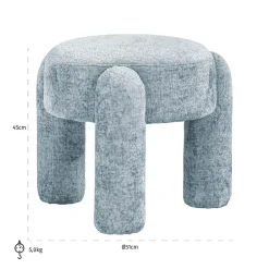 Richmond Interiors Poef Holly Bergen 602 Light blue Chenille
