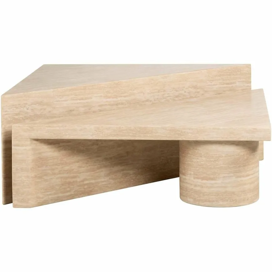 Richmond Interiors Salontafel set Fictus Travertine faux Beige