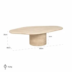 Richmond Interiors Salontafel Fictus Travertine faux Beige