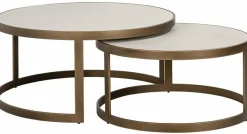 Richmond Interiors Salontafel Whitebone brass set van 2 (Verona Grey)