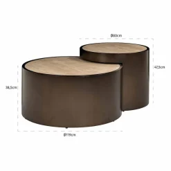 Richmond Interiors Salontafel Ronson set van 2 beige