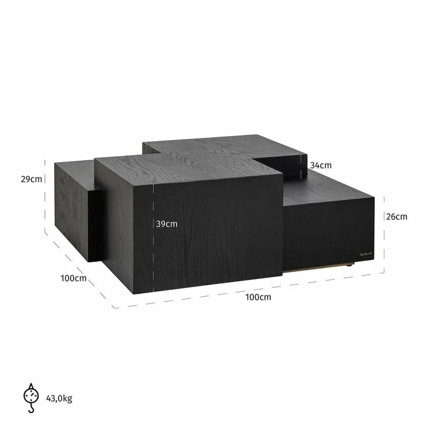 Richmond Interiors Salontafel Lennox Dark Coffee (Dark coffee)
