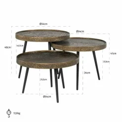 Richmond Interiors Salontafel Luton set van 3