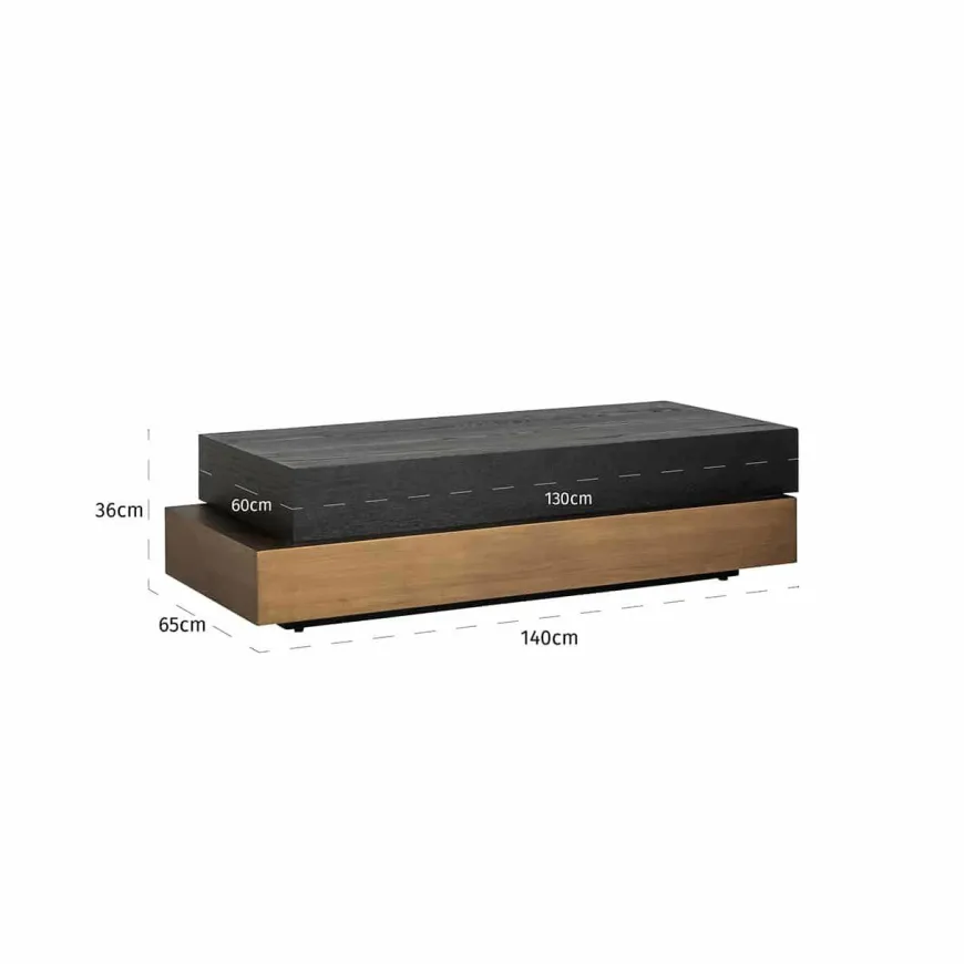 Richmond Interiors Salontafel Cambon blok (Dark coffee)