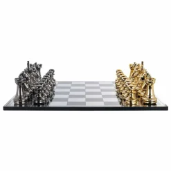 Richmond Interiors Schaakbord Saray Zwart goud