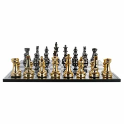 Richmond Interiors Schaakbord Saray Zwart goud
