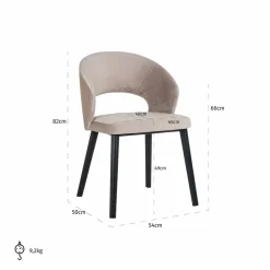 Richmond Interiors Stoel Savoy khaki velvet (Quartz Khaki 903)
