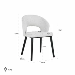 Richmond Interiors Stoel Savoy white bouclé - Showroommodel