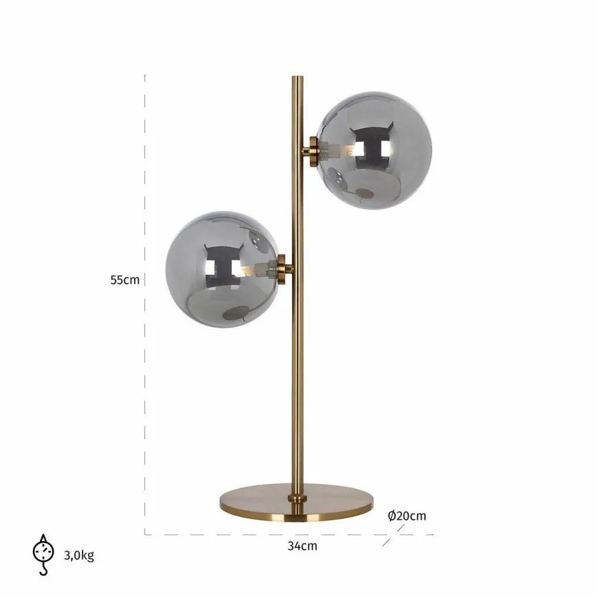 Richmond Interiors Tafellamp Lise (Brushed Gold)