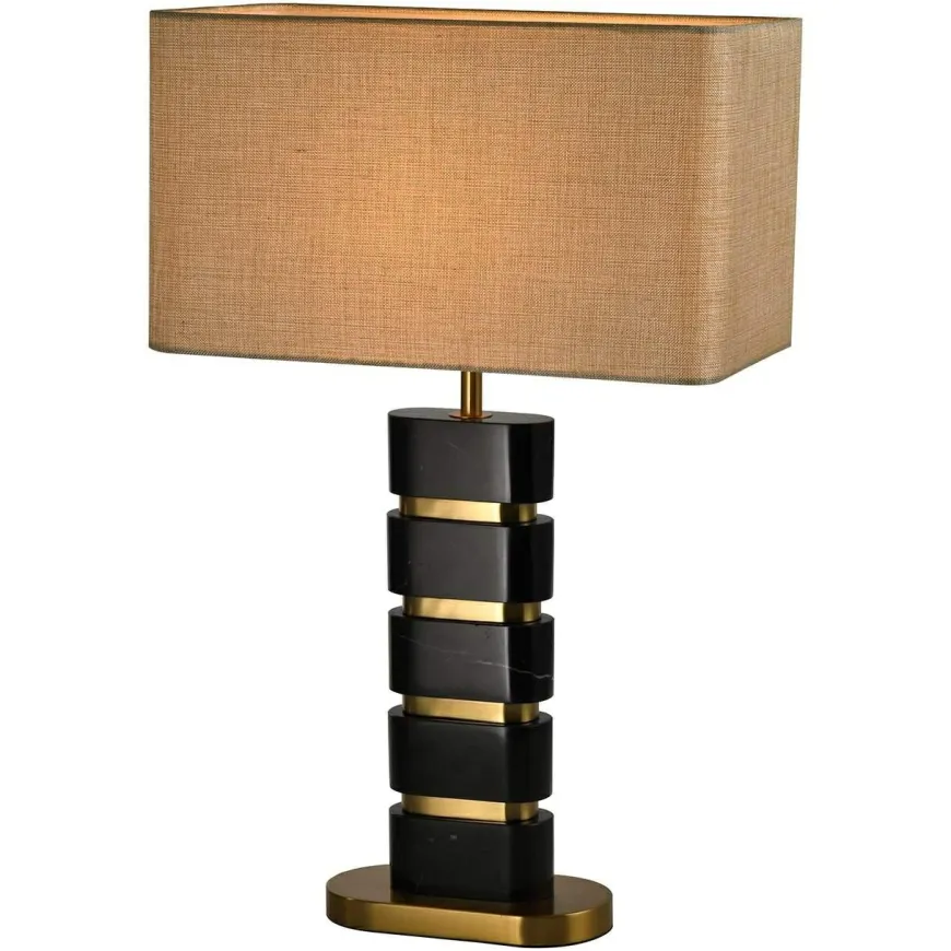 Richmond Interiors Tafellamp Levina incl. lampenkap zwart goud