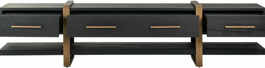 Richmond Interiors TV-dressoir Cambon 3-laden (Dark coffee)