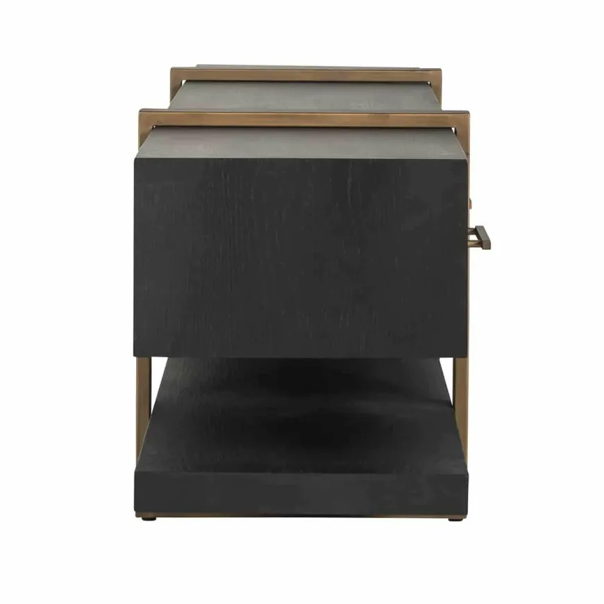 Richmond Interiors TV-dressoir Cambon 3-laden (Dark coffee)