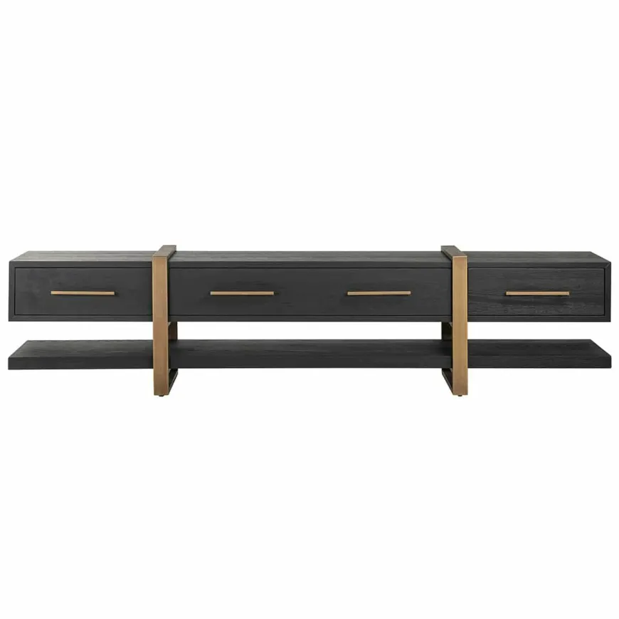 Richmond Interiors TV-dressoir Cambon 3-laden (Dark coffee)