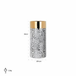 Richmond Interiors Vaas Alesha klein wit (Goud)