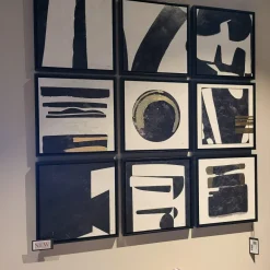 Richmond Interiors Wall art Gabri set van 9 Zwart / Wit