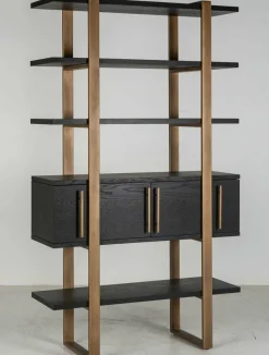 Richmond Interiors Wandkast Cambon 4-deuren 4-planken (Dark coffee)