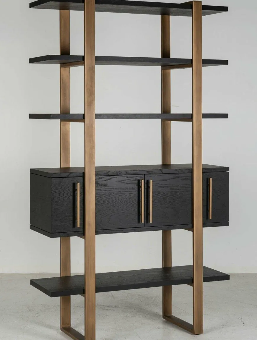 Richmond Interiors Wandkast Cambon 4-deuren 4-planken (Dark coffee)