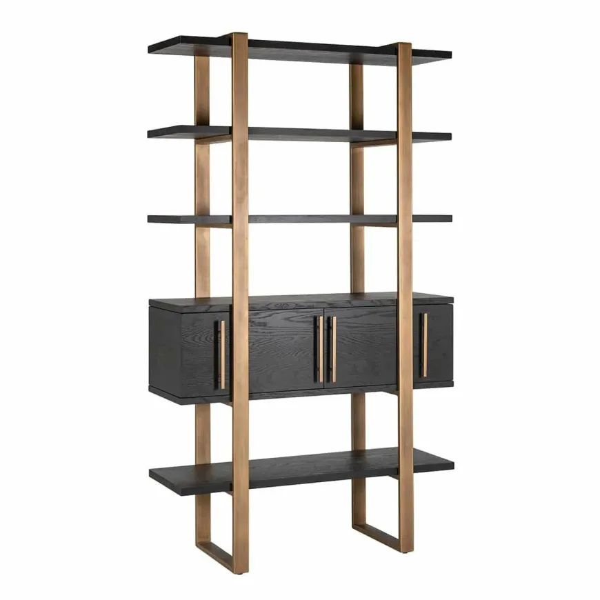 Richmond Interiors Wandkast Cambon 4-deuren 4-planken (Dark coffee)