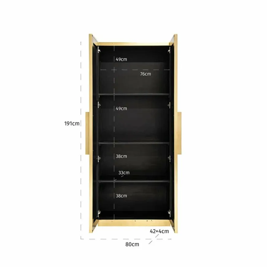 Richmond Interiors Wandkast Ironville goud - 2 deurs