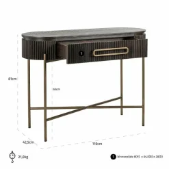 Richmond Interiors Wandtafel Luxor 1-lade bruin