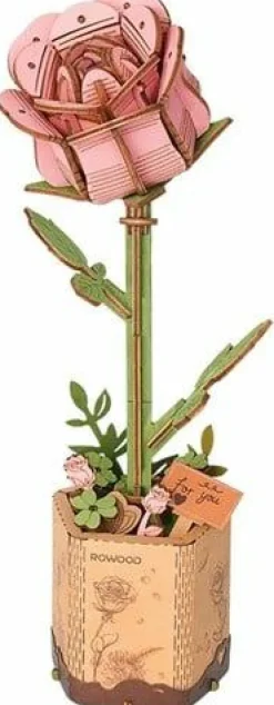 Robotime Houten Bouwpakket Pink Rose