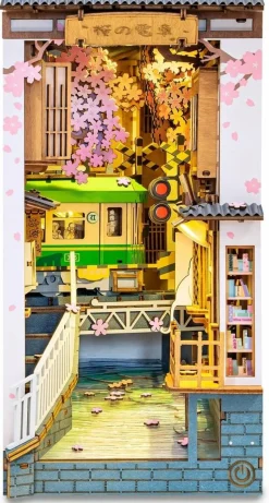 Robotime Houten Bouwpakket Book Nook Sakura Densya