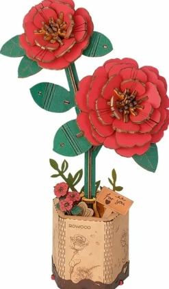 Robotime Houten Bouwpakket Red Camellia