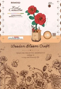 Robotime Houten Bouwpakket Red Camellia