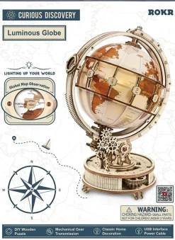 Robotime Houten puzzel Luminous Globe