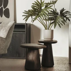 Tower Living Asti Bijzettafel rond olijfbruin 60 cm