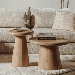 Tower Living Asti Bijzettafel rond naturel 60 cm