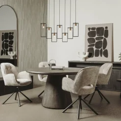 Tower Living Asti Eetkamertafel rond olijfbruin 150 cm
