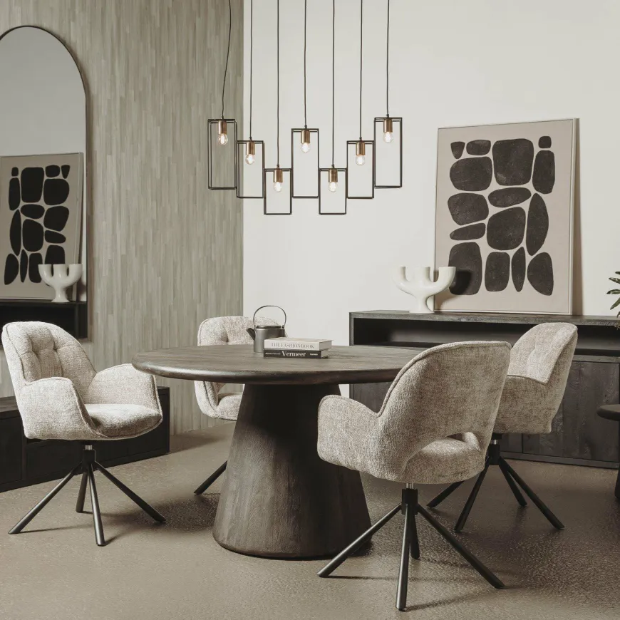 Tower Living Asti Eetkamertafel rond olijfbruin 130 cm